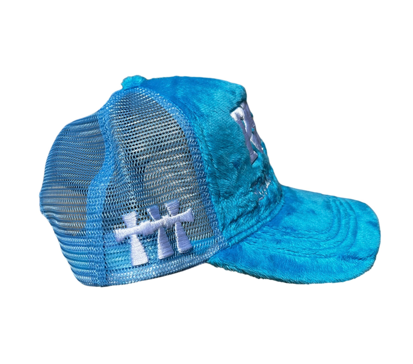 “LOML” LOYALTY OR MIND LEAVING BLUE RISC MOHAIR TRUCKER CAP