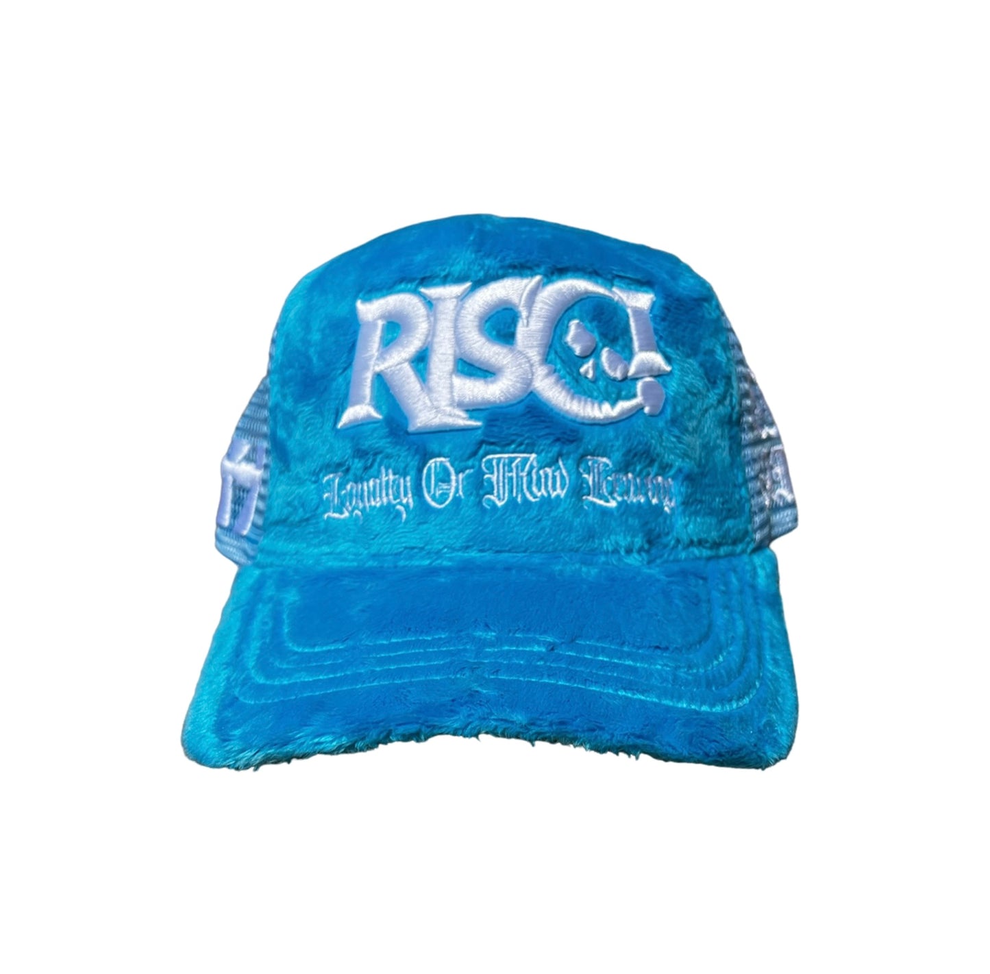 “LOML” LOYALTY OR MIND LEAVING BLUE RISC MOHAIR TRUCKER CAP