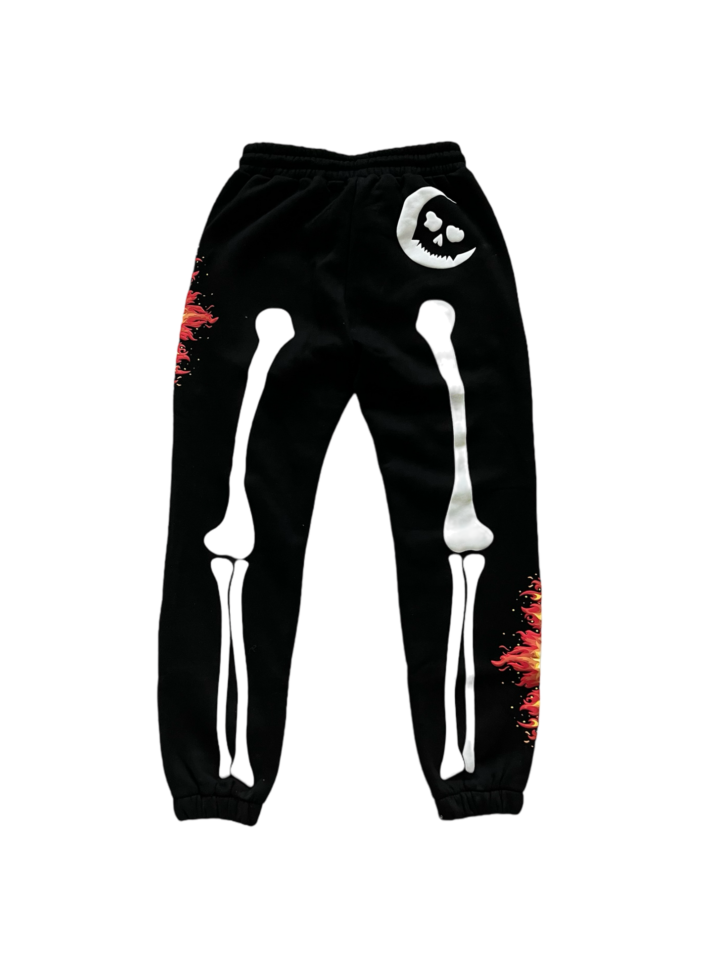 PUFF PRINT SKELETON BLACK SWEATPANTS